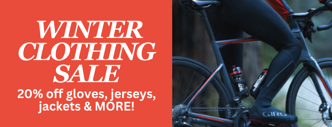 WINTER CLOTHING ON SALE! 20% off GLOVES, JERSEYS, JACKETS, AND MORE!