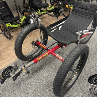 Trident Trikes Red Terrain 26" Recumbent 21-Speed Wolfpack Red, Fender + Bottle Cage