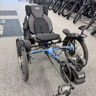 Used Blue Ice Adventure Recumbent E-Trike, Full Suspension + Extras!